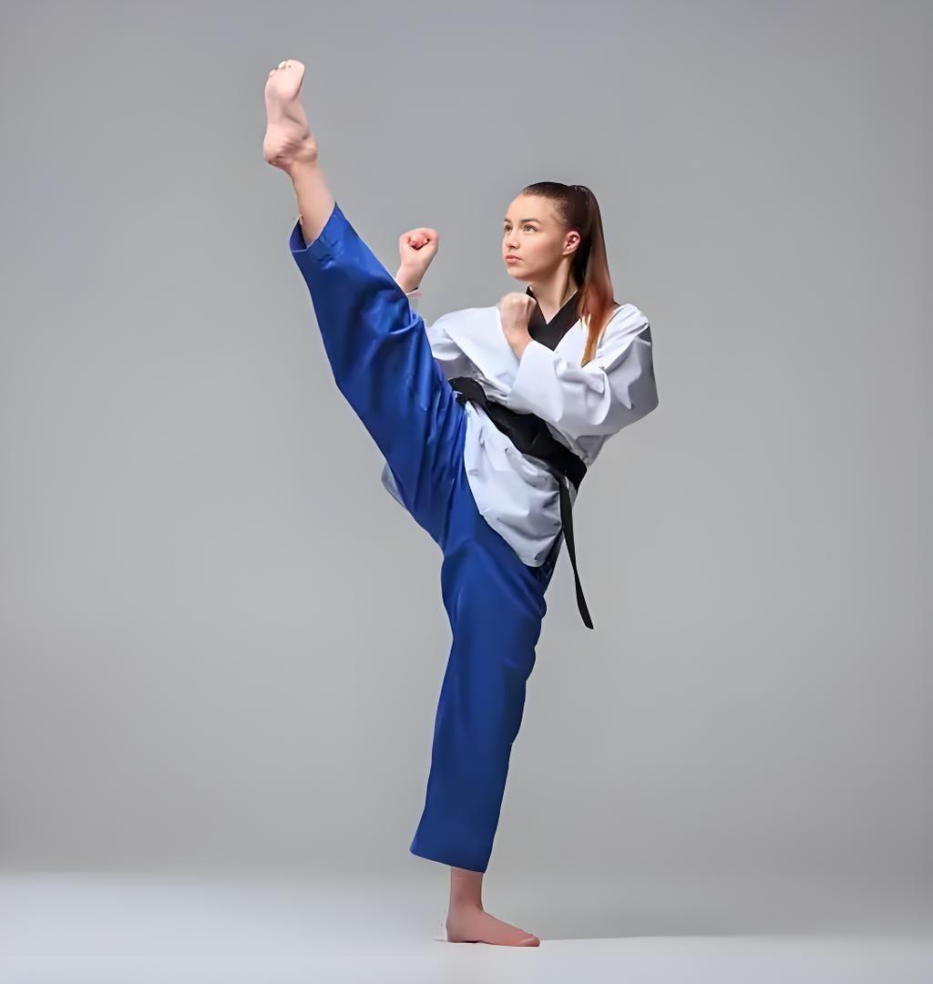 跆拳道选手冷静应战,备战全情投入 跆拳道选手冷静应战,备战全情投入